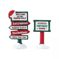 Lemax north pole signs s/2 kerstdorp accessoire Santa's Wonderland 2018