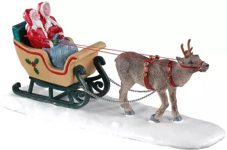 Lemax north pole sleigh ride kerstdorp tafereel Caddington Village 2020 - afbeelding 1
