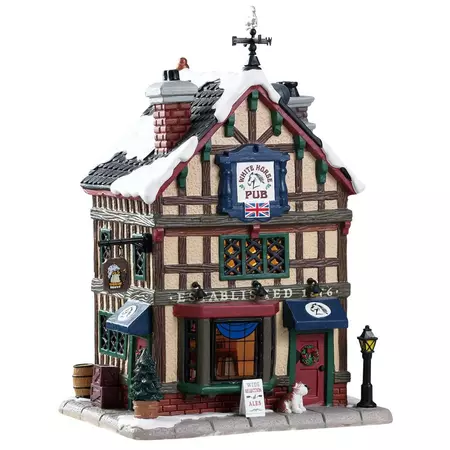 Lemax old british pub verlicht kersthuisje Caddington Village 2018 - afbeelding 1