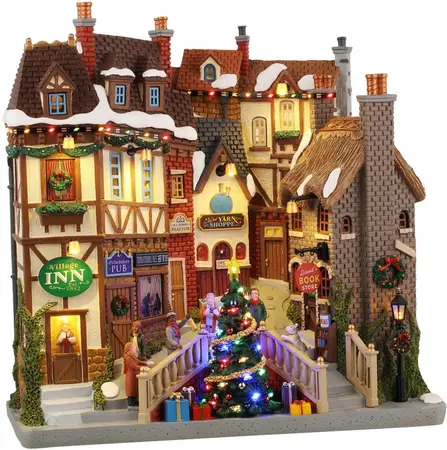 Lemax oxfordshire village verlichte facade Caddington Village 2025 - afbeelding 2