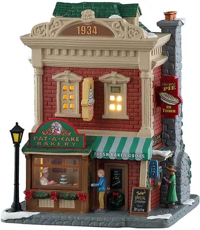 Lemax pat-a-cake bakery, verlicht kersthuisje Caddington Village 2025 - afbeelding 1