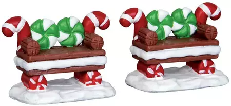 Lemax peppermint cookie bench s/2 kerstdorp accessoire Sugar 'N' Spice 2015