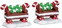 Lemax peppermint cookie bench s/2 kerstdorp accessoire Sugar 'N' Spice 2015
