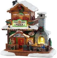Lemax pine grove pizza verlicht kersthuisje Vail Village 2025 - afbeelding 1
