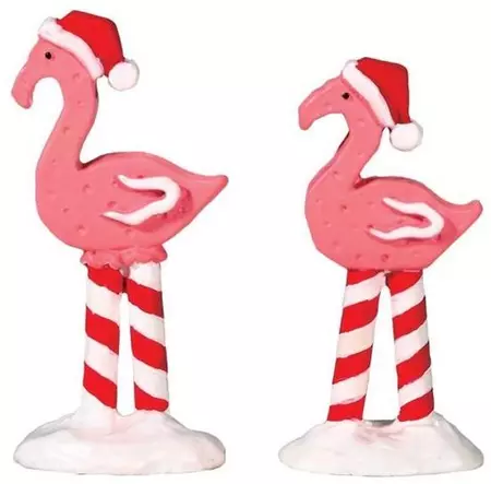 Lemax pink flamingos s/2 kerstdorp accessoire Sugar 'N' Spice 2017