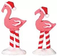 Lemax pink flamingos s/2 kerstdorp accessoire Sugar 'N' Spice 2017