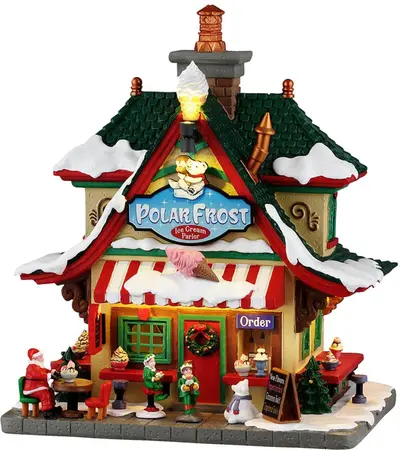 Lemax polar frost ice cream parlor verlicht kersthuisje Santa's Wonderland 2026
