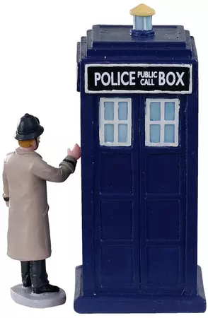 Lemax police call box s/2 kerstdorp tafereel Caddington Village 2020 - afbeelding 3