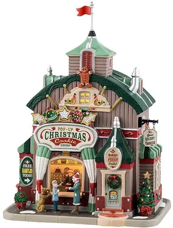 Lemax pop-up christmas cookie shop verlicht kersthuisje Caddington Village 2025 - afbeelding 1