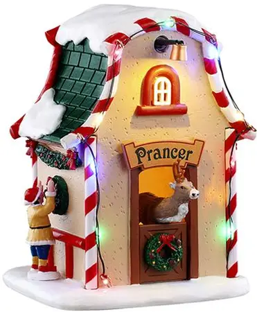 Lemax prancer's den, verlicht kerstdorp tafereel Santa's Wonderland 2025 - afbeelding 1