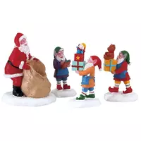 Lemax present procession s/4 kerstdorp figuur type 6 Santa's Wonderland 2018