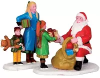 Lemax presents from santa, s/2 kerstdorp figuur type 4 Caddington Village 2014