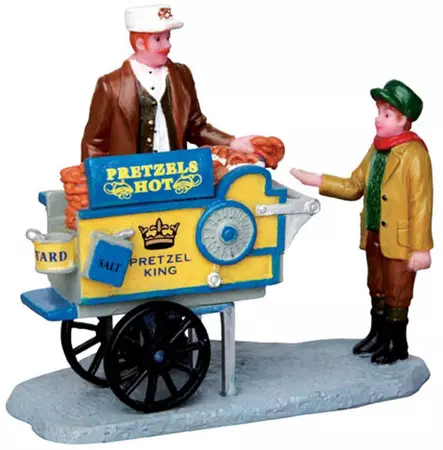 Lemax pretzel king pretzel cart kerstdorp figuur type 4 Caddington Village 2014