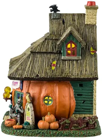 Lemax pumpkin patch party verlicht huisje Spooky Town 2024 - afbeelding 3