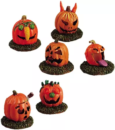 Lemax pumpkin people, set of 6 halloween figuur Spooky Town 2005