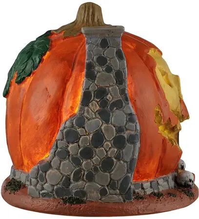 Lemax pumpkin skull house verlicht huisje Spooky Town 2026 - afbeelding 2