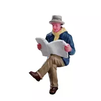 Lemax reading morning papers kerstdorp figuur type 1 2017
