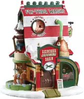 Lemax reindeer grooming barn verlicht kersthuisje Santa's Wonderland 2018 - afbeelding 3