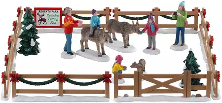 Lemax reindeer petting zoo s/17 kerstdorp tafereel Caddington Village 2020 - afbeelding 1