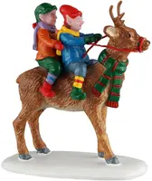 Lemax reindeer rides kerstdorp figuur type 3 Santa's Wonderland 2025 - afbeelding 2