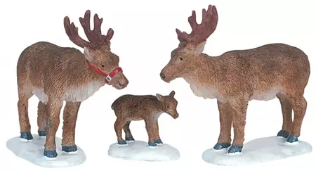 Lemax reindeer s/3 kerstdorp figuur type 3 Santa's Wonderland 2006