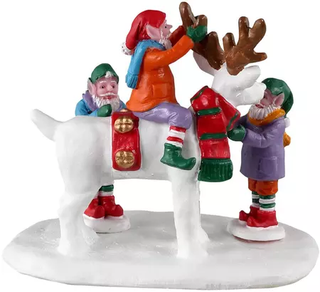 Lemax reindeer snowman kerstdorp tafereel Santa's Wonderland 2023 - afbeelding 4