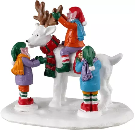 Lemax reindeer snowman kerstdorp tafereel Santa's Wonderland 2023 - afbeelding 1