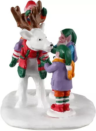 Lemax reindeer snowman kerstdorp tafereel Santa's Wonderland 2023 - afbeelding 2