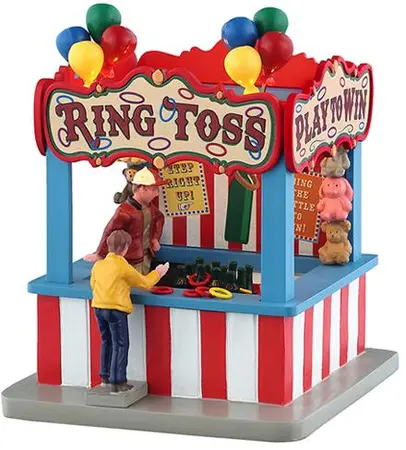 Lemax ring toss game verlicht kerstdorp tafereel Carnival 2025 - afbeelding 1
