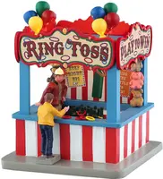 Lemax ring toss game verlicht kerstdorp tafereel Carnival 2025 - afbeelding 2