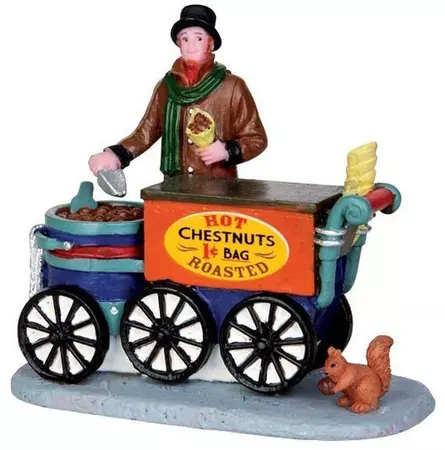Lemax roasted chestnuts kerstdorp figuur type 4 Caddington Village 2014