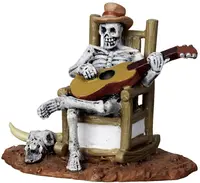 Lemax rocking chair skeleton halloween figuur Spooky Town 2012