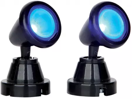 Lemax round spot light, blue s/2 verlichte kerstdorp accessoire 2015