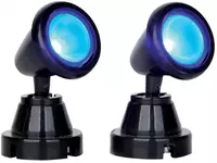 Lemax round spot light, blue s/2 verlichte kerstdorp accessoire 2015