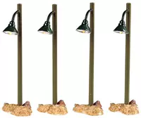 Lemax rustic street lamp s/4 verlichte straatlantaarn 2005