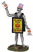Lemax sandwich board skeleton halloween figuur Spooky Town 2022