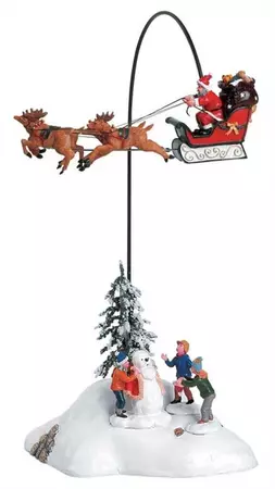 Lemax santa claus is coming to town vliegende kerstman 2005