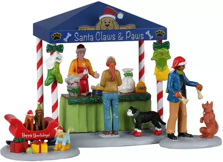 Lemax santa claws & paws, set of 3 kerstdorp tafereel Caddington Village 2023 - afbeelding 1