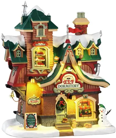 Lemax santa's elf dormitory verlicht kersthuisje Santa's Wonderland 2026 - afbeelding 1