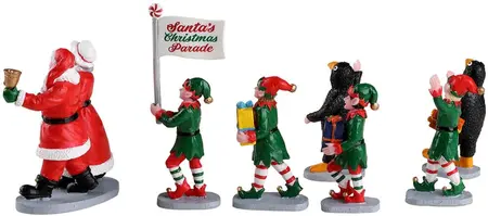 Lemax santa's elf parade kerstdorp tafereel Caddington Village 2022 - afbeelding 3