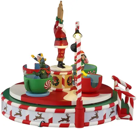 Lemax santa's peppermint teacup spinner bewegend kerstdorp tafereel Carnival 2025 - afbeelding 3