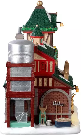 Lemax santa's reindeer stables verlicht kersthuisje Santa's Wonderland 2023 - afbeelding 2