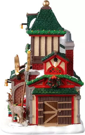 Lemax santa's reindeer stables verlicht kersthuisje Santa's Wonderland 2023 - afbeelding 3