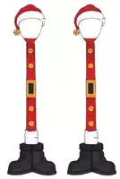 Lemax santa street lamp s/2 verlichte kerstdorp accessoire Santa's Wonderland 2016 - afbeelding 1