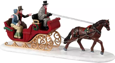 Lemax scenic sleigh ride kerstdorp tafereel Caddington Village 2023 - afbeelding 1