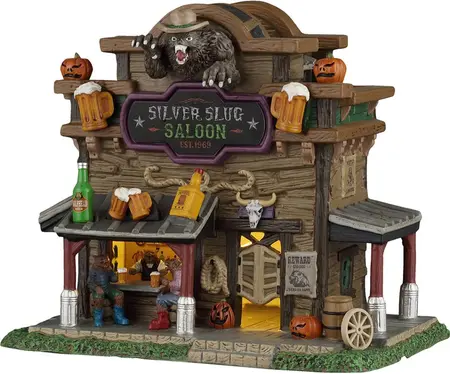 Lemax silver slug saloon verlicht huisje Spooky Town 2026 - afbeelding 1