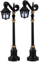 Lemax skeleton deco lamp, set of 2 verlichte straatlantaarn Spooky Town 2022