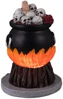 Lemax skull stew cauldron verlichte accessoire Spooky Town 2024