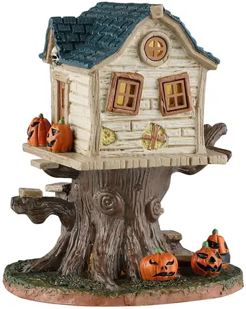Lemax skull tree house verlicht huisje Spooky Town 2026 - afbeelding 1