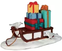 Lemax sled with presents kerstdorp accessoire Caddington Village 2015